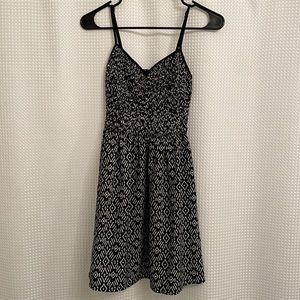 Mason + Mackenzie Black and White Patterned Skater Dress